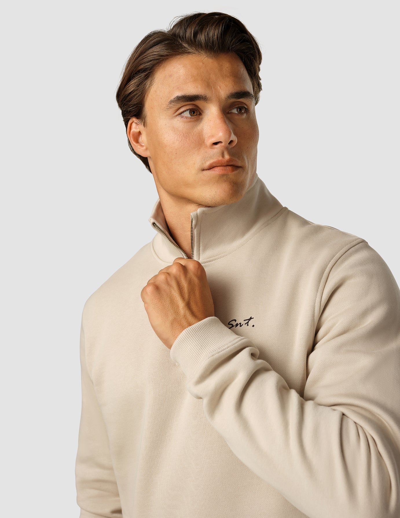 Everyday Half Zip Wooden Beige